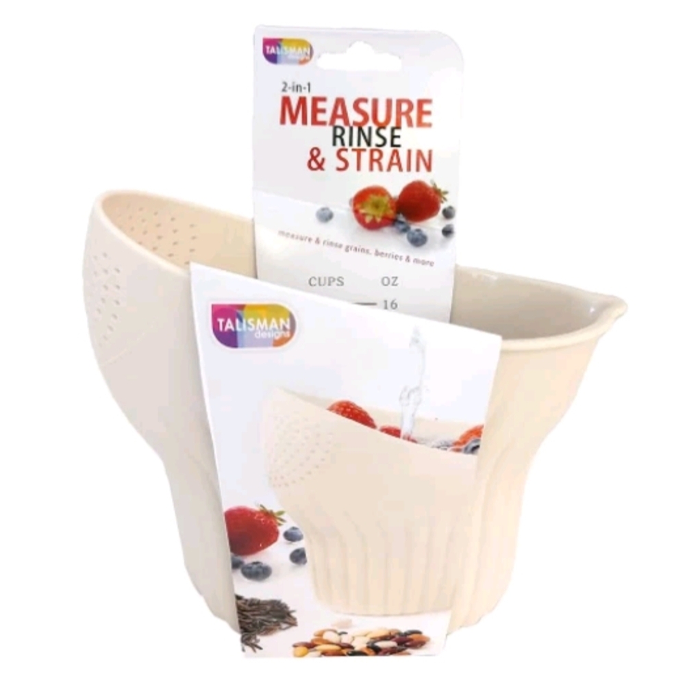 Talisman Designs Cream Measure, Rinse & Strain Bowl New